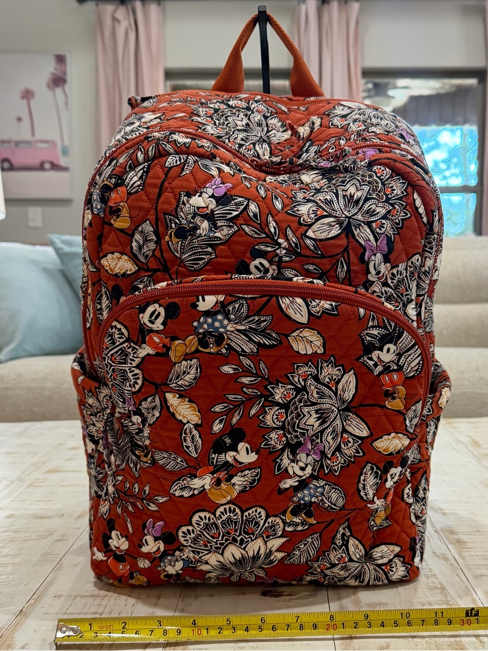 Vera Bradley Disney Essential Large Backpack Mickey and Minnie Flirty Floral Bag